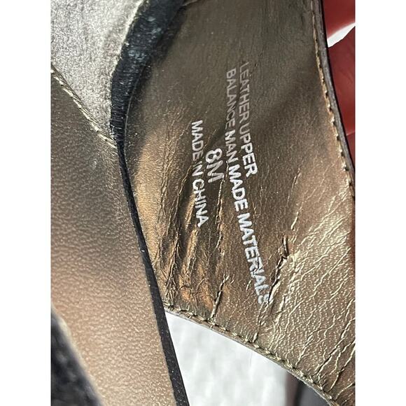 David Tate Black Leather Heel Slingback Sandals Shoes Women's Size 8 - Picture 9 of 9